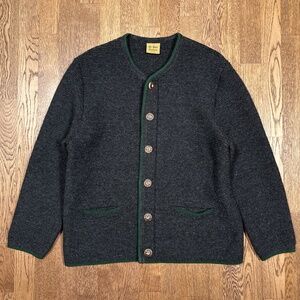 Vintage St Peter Trachten Virgin Wool Knit Austrian Cardigan Sweater Womens 52